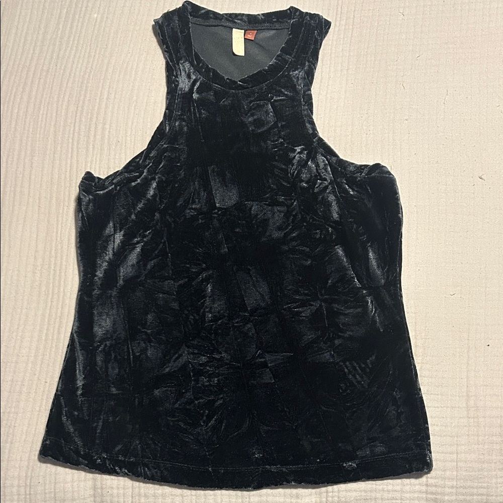 Pilcro Brand Black Velvet Sleeveless Tank Top